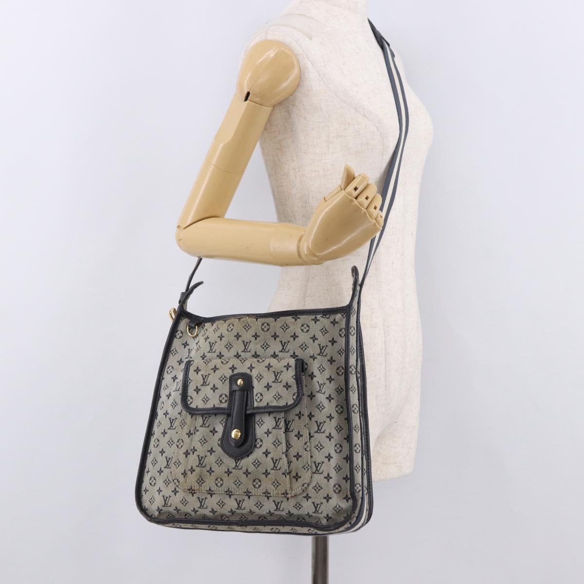LOUIS VUITTON Monogram Mini Besace Mary Kate Bag Navy M92320 LV Auth bs36145