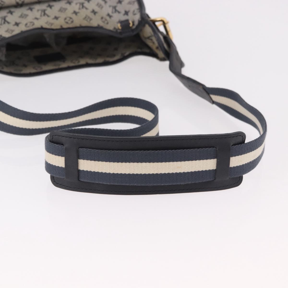 LOUIS VUITTON Monogram Mini Besace Mary Kate Bag Navy M92320 LV Auth bs36145