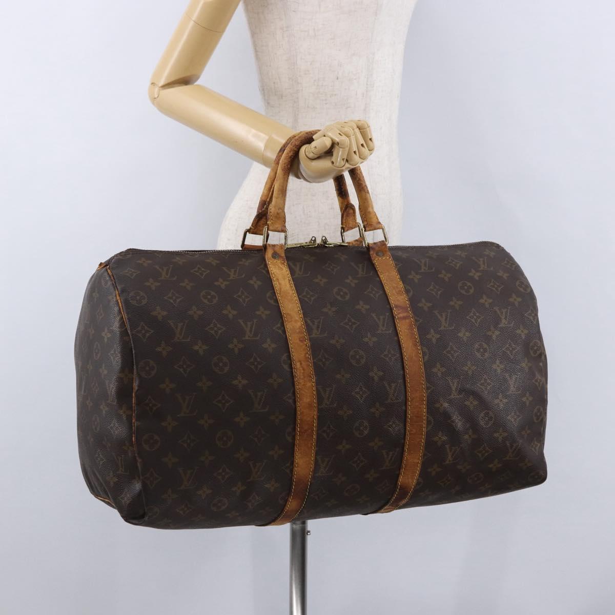 LOUIS VUITTON Monogram Keepall 50 Boston Bag M41426 LV Auth bs36147