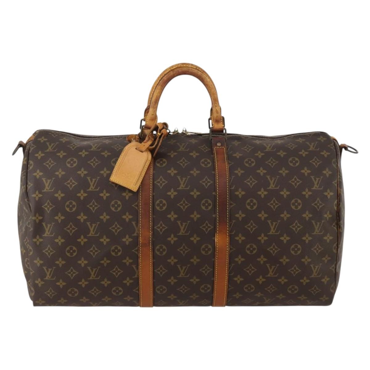 LOUIS VUITTON Monogram Keepall Bandouliere 55 Boston Bag M41414 LV Auth bs36149