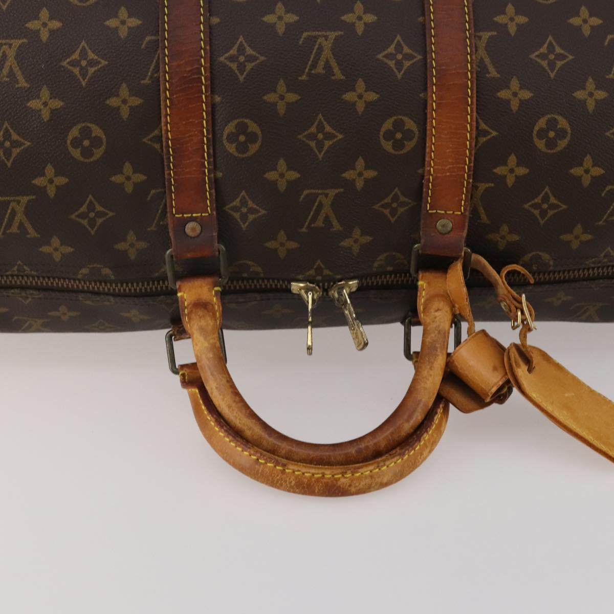 LOUIS VUITTON Monogram Keepall Bandouliere 55 Boston Bag M41414 LV Auth bs36149