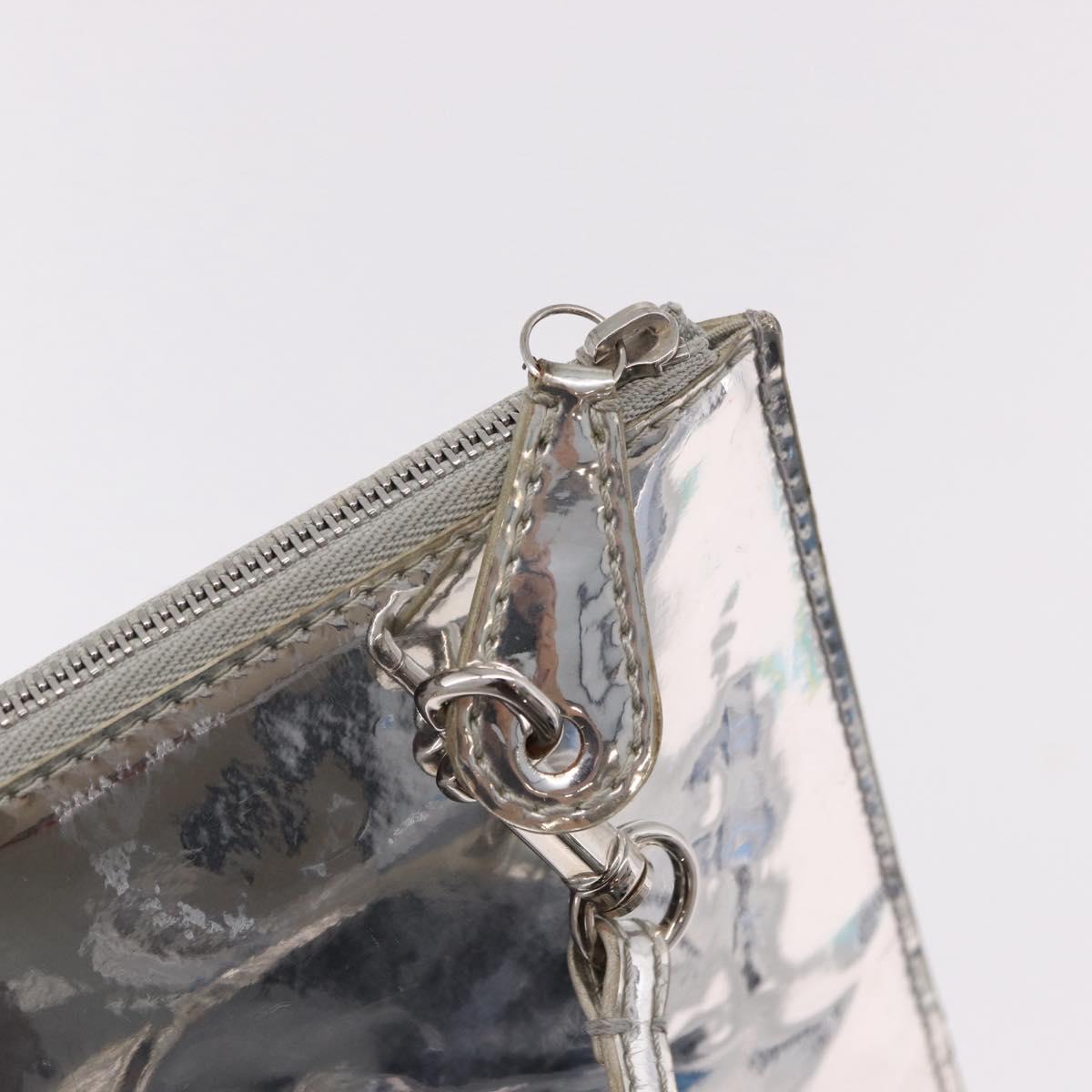 LOUIS VUITTON Monogram Miroir Pochette Platt Pouch Silver M95277 LV Auth bs36152