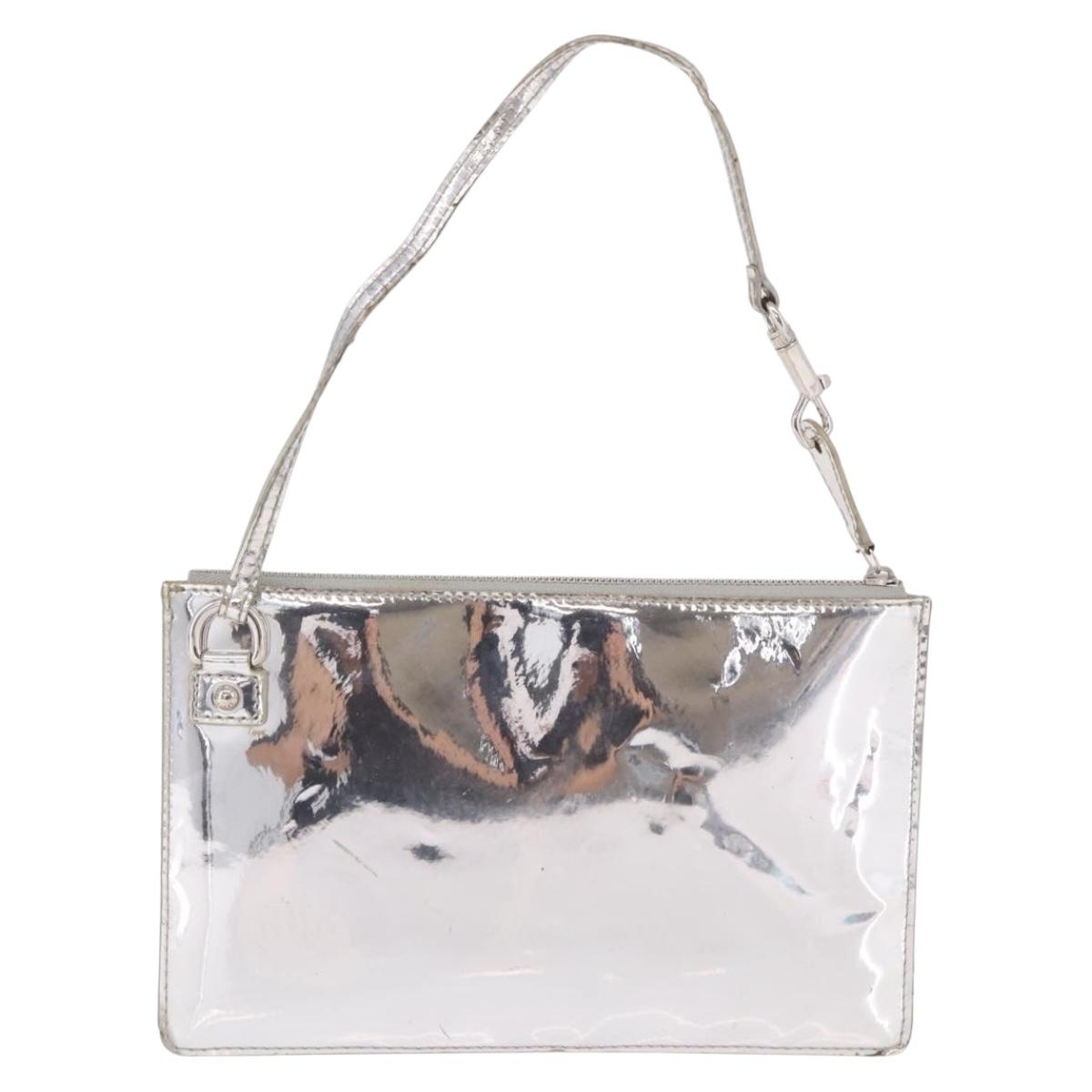 LOUIS VUITTON Monogram Miroir Pochette Platt Pouch Silver M95277 LV Auth bs36152