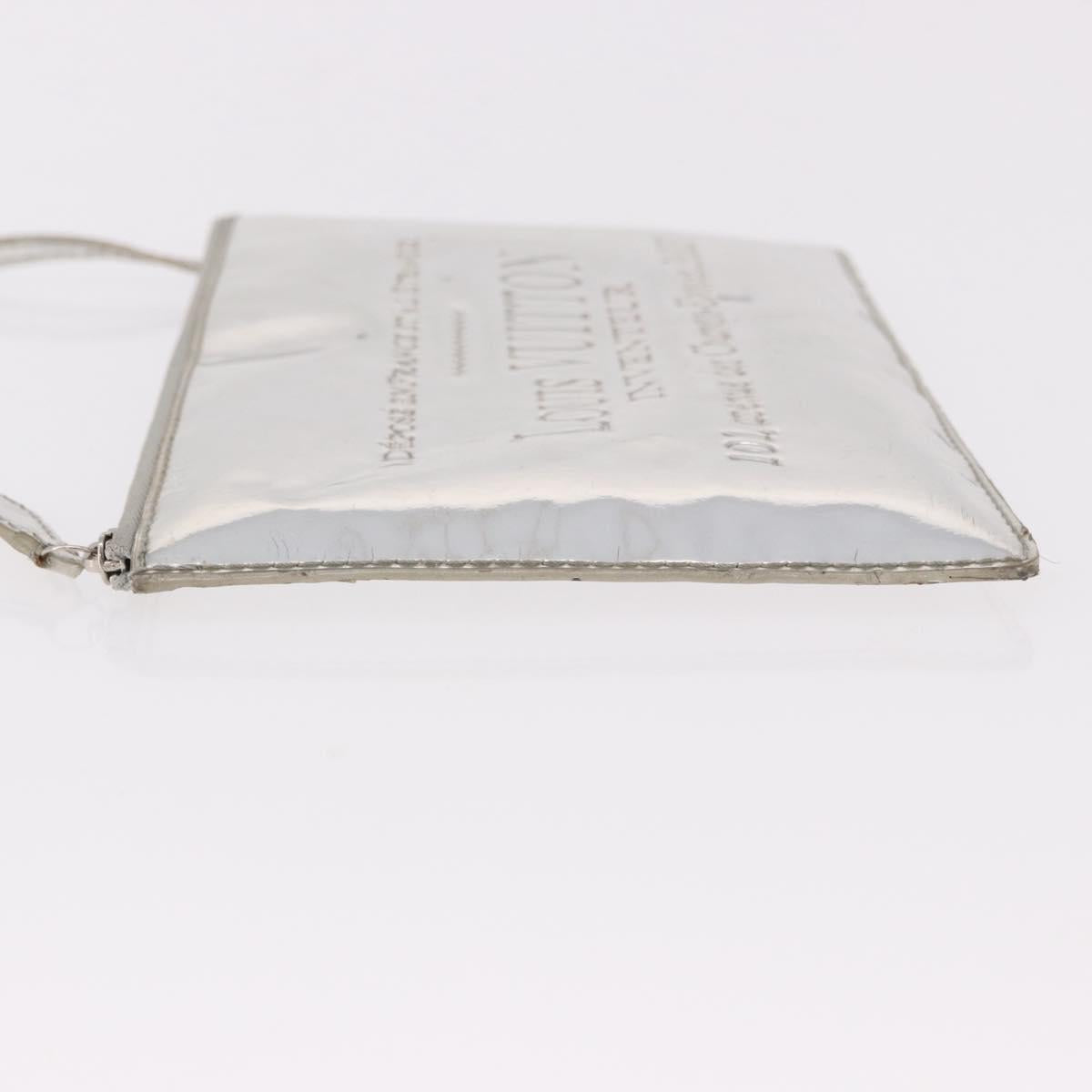 LOUIS VUITTON Monogram Miroir Pochette Platt Pouch Silver M95277 LV Auth bs36152