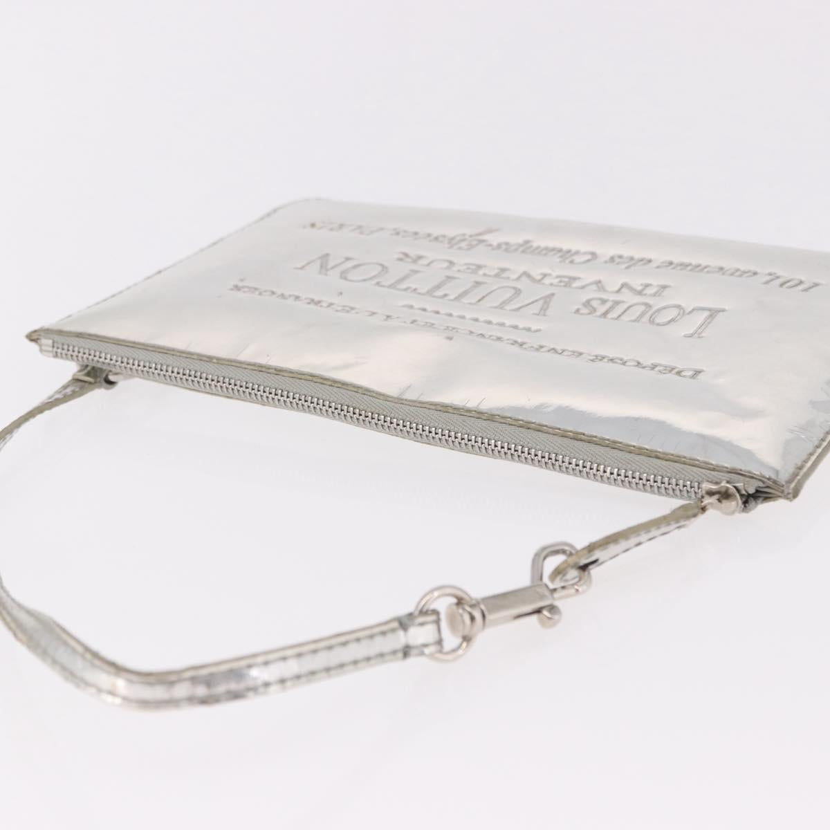 LOUIS VUITTON Monogram Miroir Pochette Platt Pouch Silver M95277 LV Auth bs36152