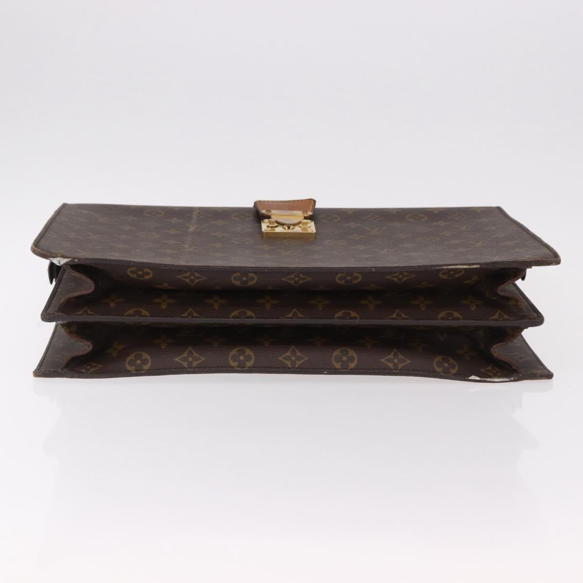 LOUIS VUITTON Monogram Serviette Fermoir Business Bag M53305 LV Auth bs36154