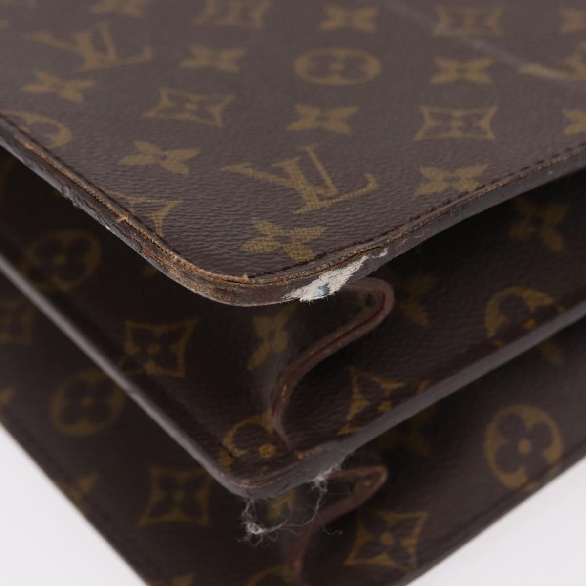 LOUIS VUITTON Monogram Serviette Fermoir Business Bag M53305 LV Auth bs36154