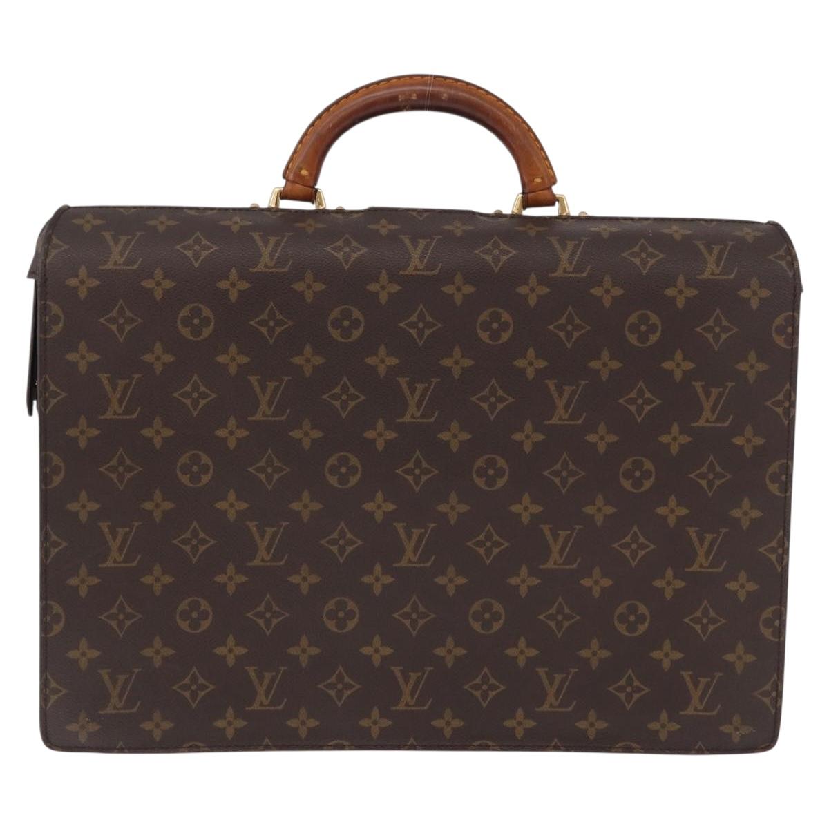 LOUIS VUITTON Monogram Serviette Fermoir Business Bag M53305 LV Auth bs36154