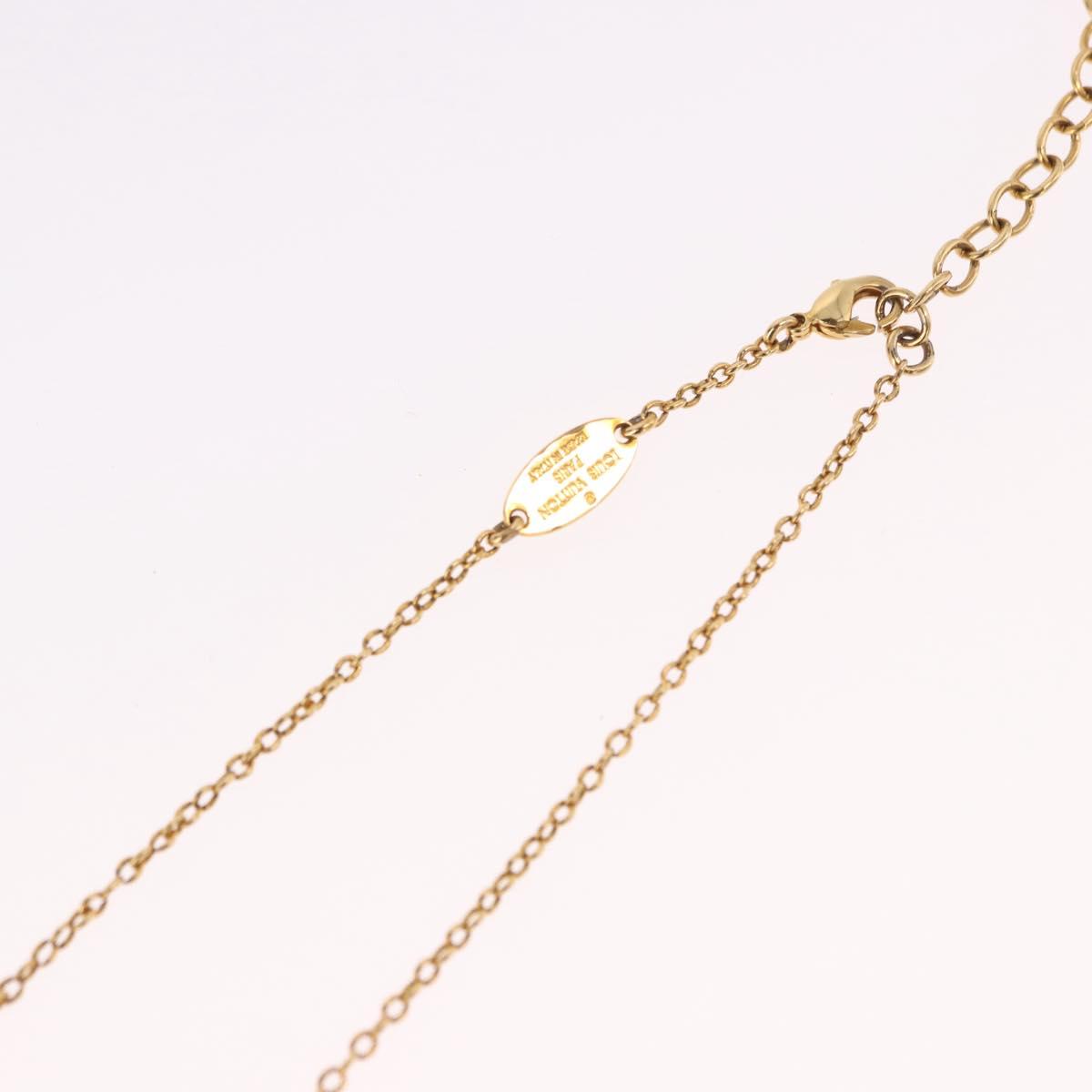 LOUIS VUITTON Essential V Necklace Gold M61083 LV Auth bs36156