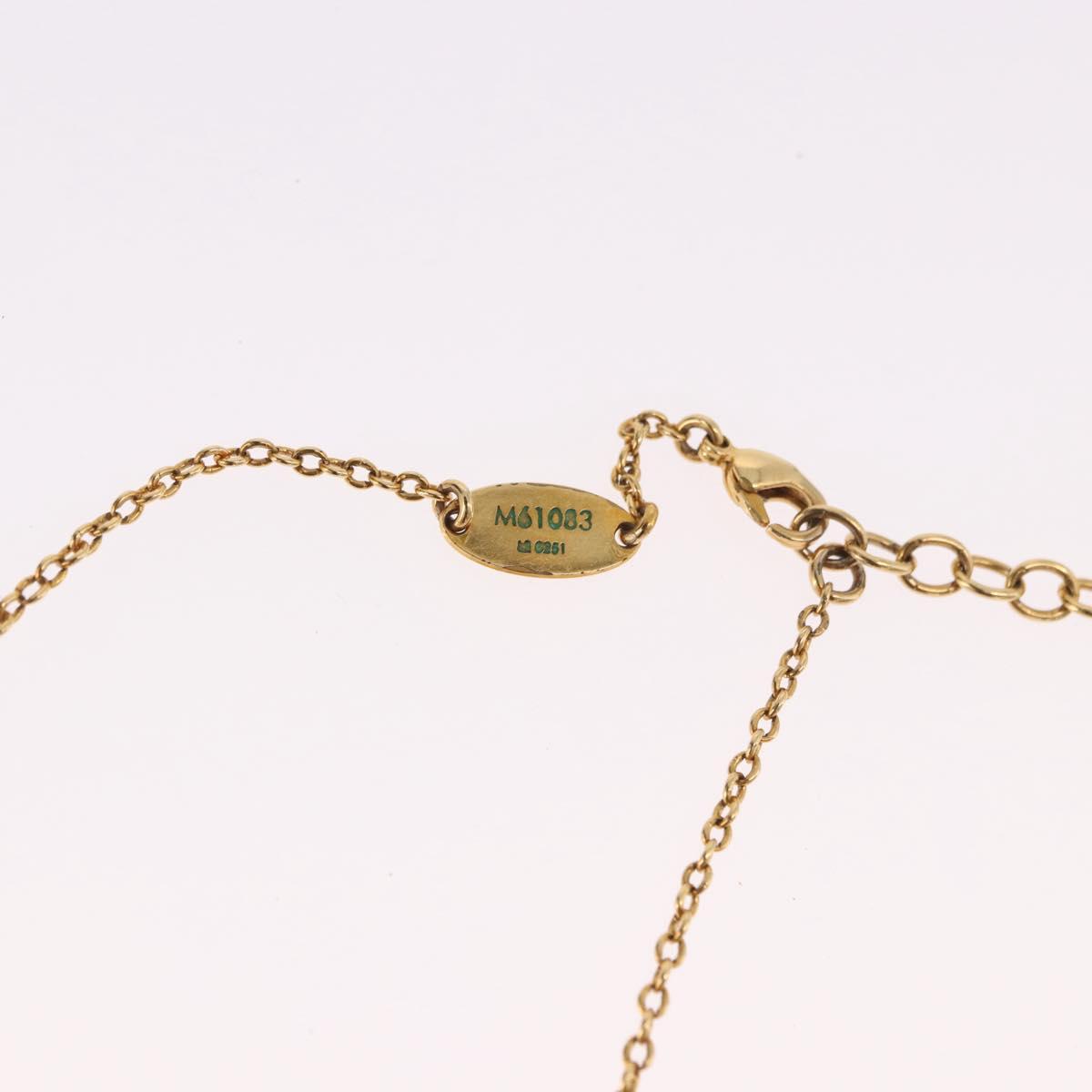 LOUIS VUITTON Essential V Necklace Gold M61083 LV Auth bs36156