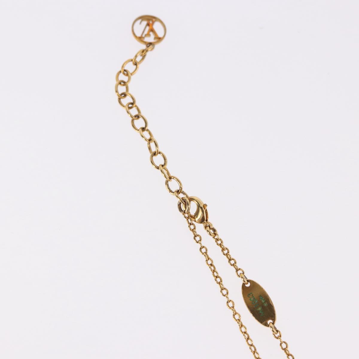 LOUIS VUITTON Essential V Necklace Gold M61083 LV Auth bs36156