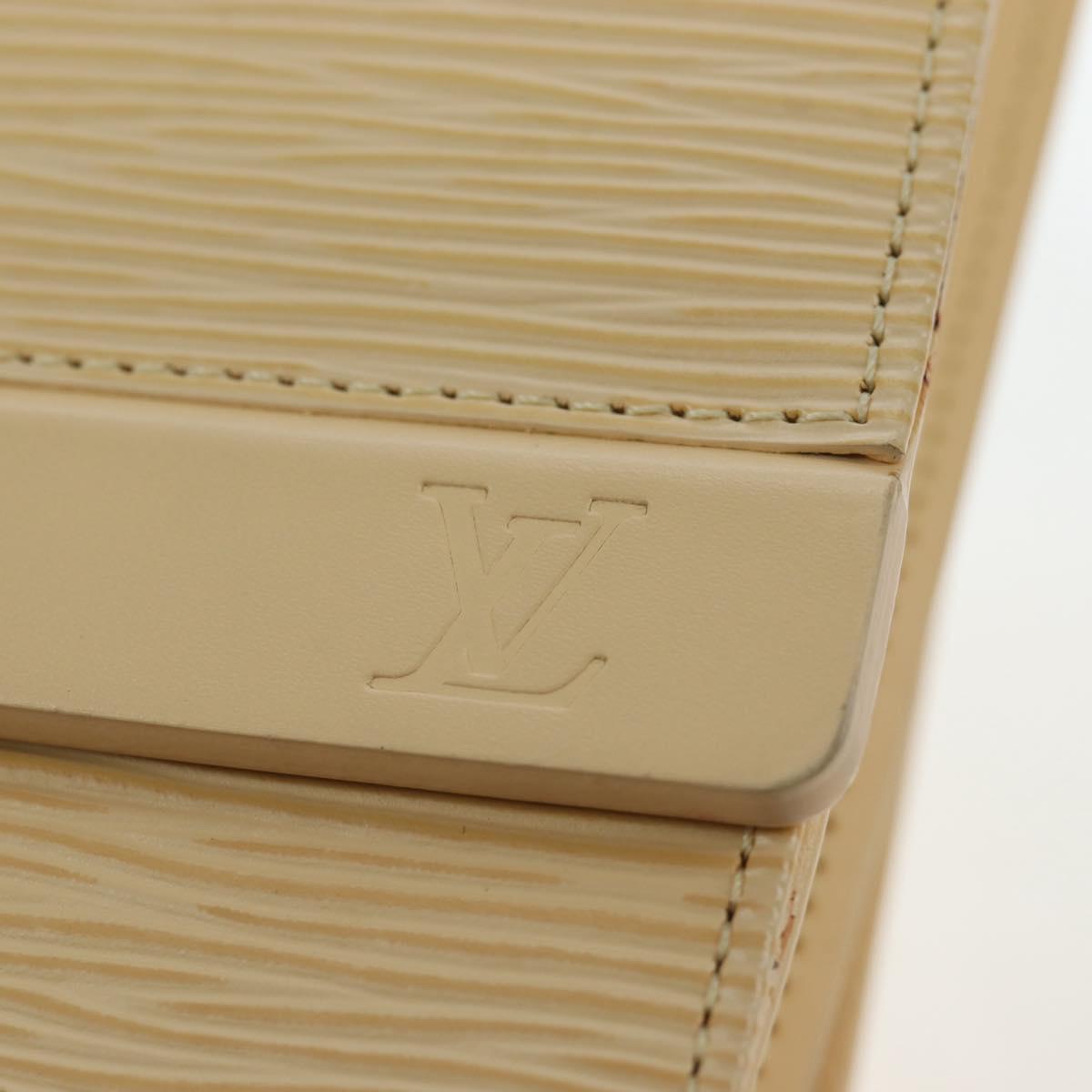 LOUIS VUITTON Epi Biarritz Vanille Square Bag Vanilla M5293A Auth bs36158A