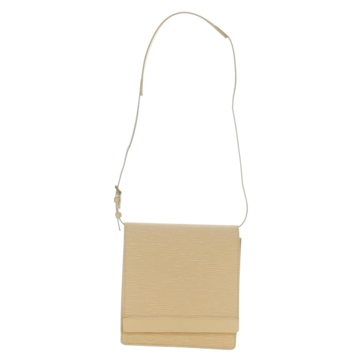 LOUIS VUITTON Epi Biarritz Vanille Square Bag Vanilla M5293A Auth bs36158A