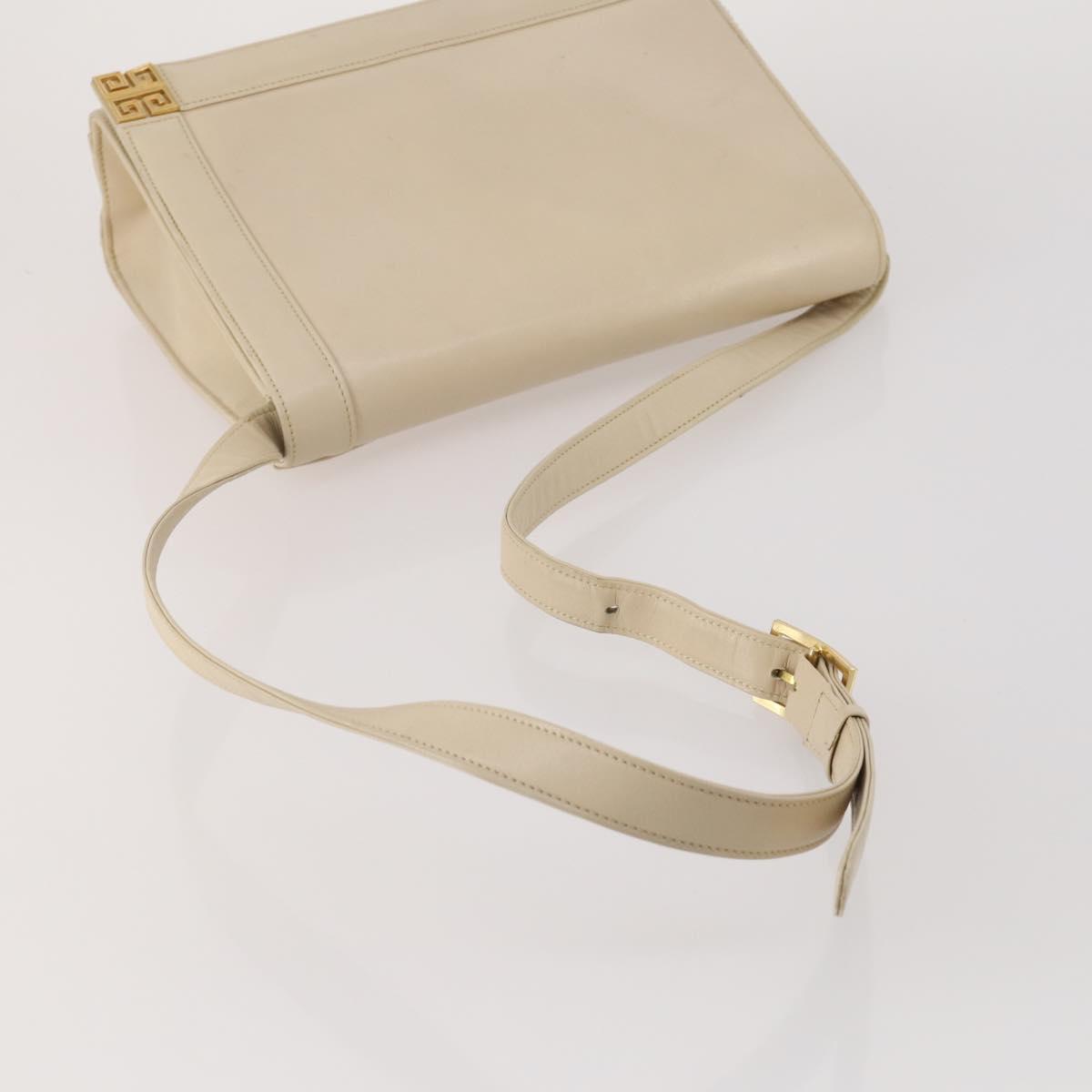 GIVENCHY Shoulder Bag Leather 3 Set Beige Black Red Auth bs36160