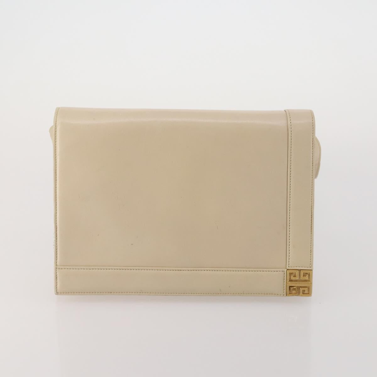 GIVENCHY Shoulder Bag Leather 3 Set Beige Black Red Auth bs36160