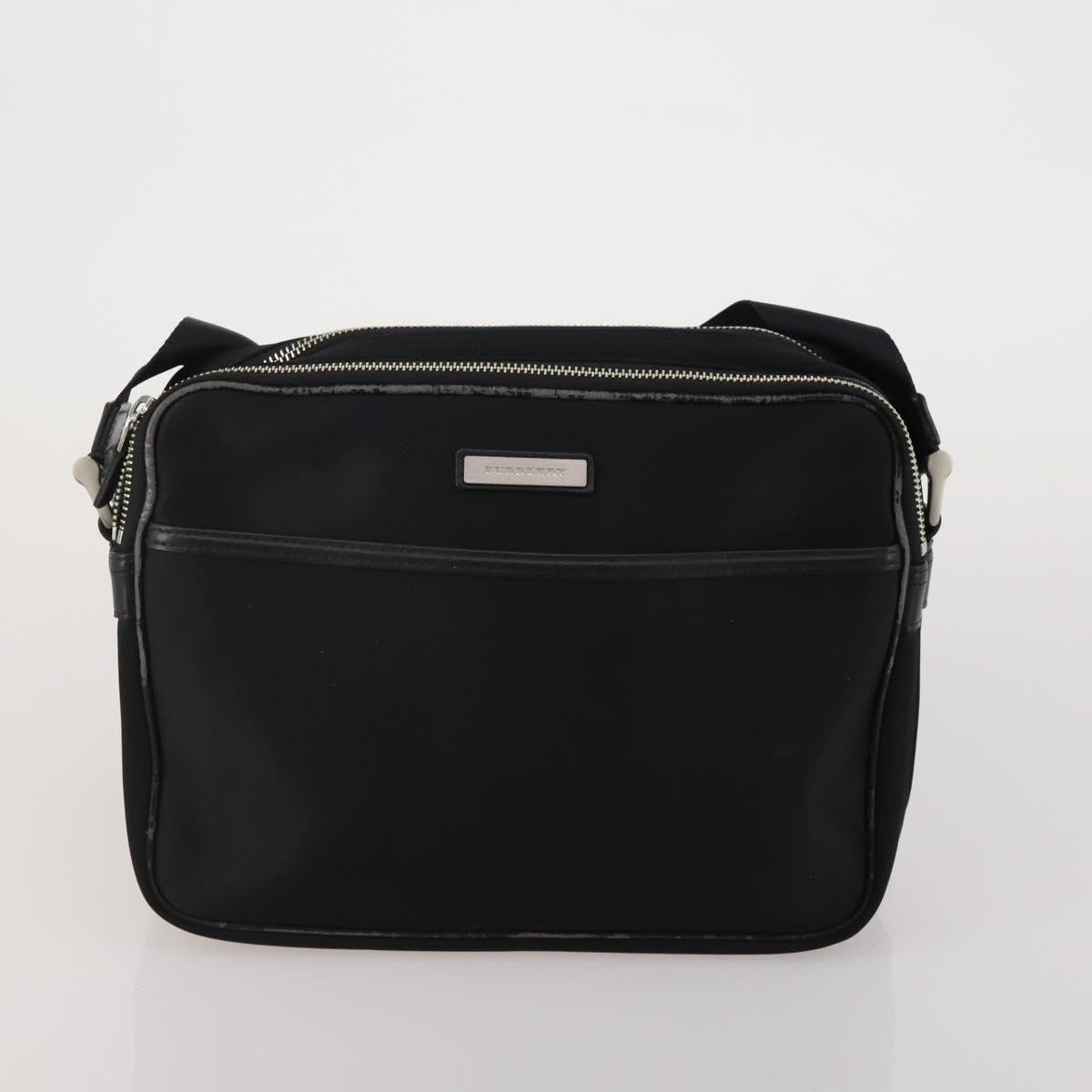 Burberrys Nova Check Hand Bag Canvas nylon 2 Set Black Beige Auth bs36161