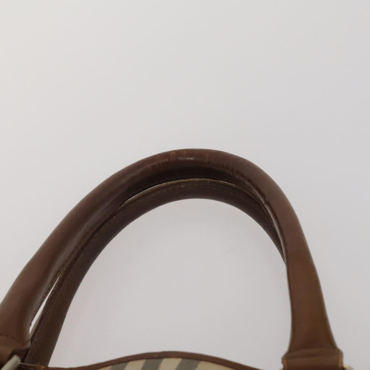 Burberrys Nova Check Hand Bag Canvas nylon 2 Set Black Beige Auth bs36161