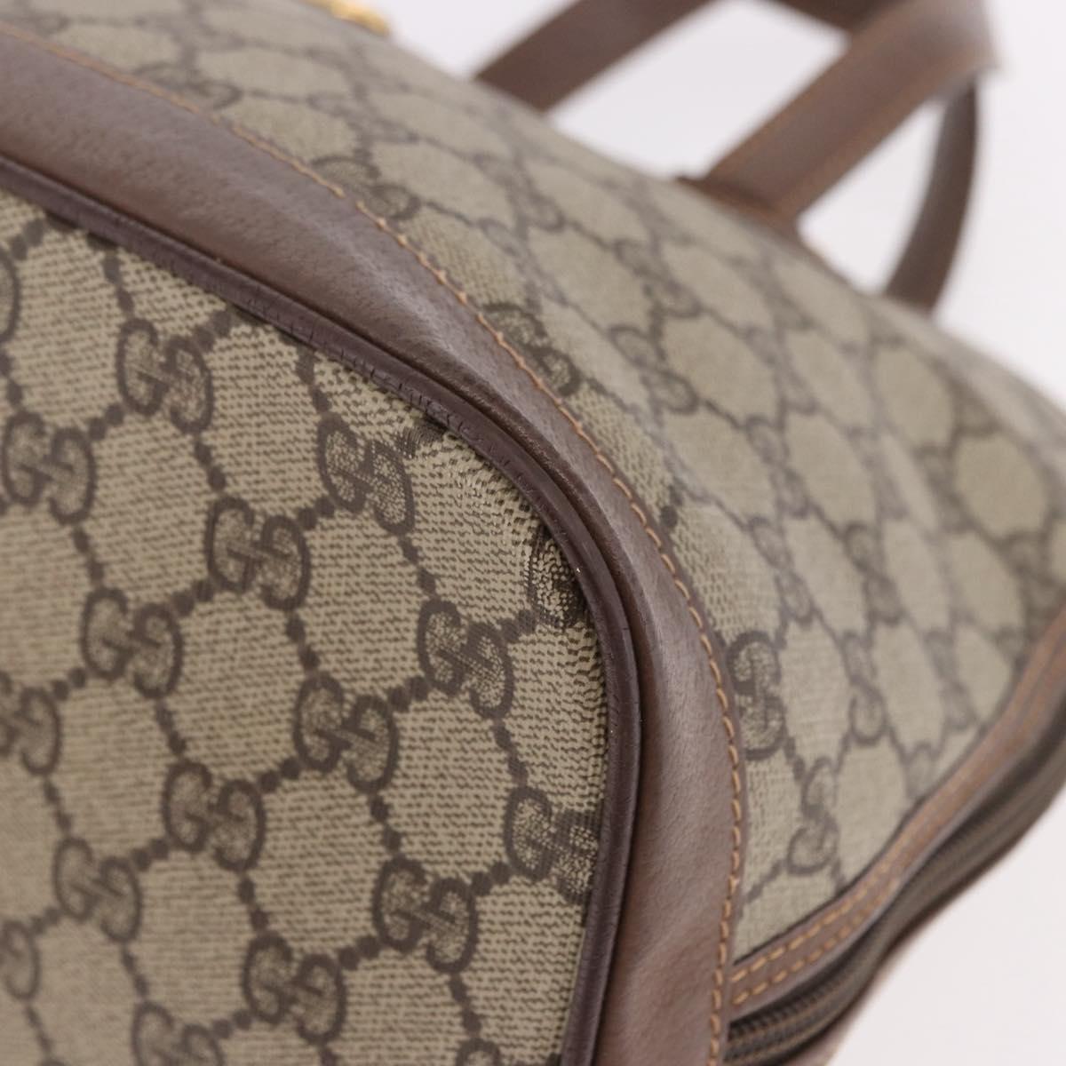 GUCCI GG Supreme Hand Bag PVC Beige Gold 000 46 6004 Auth bs36163