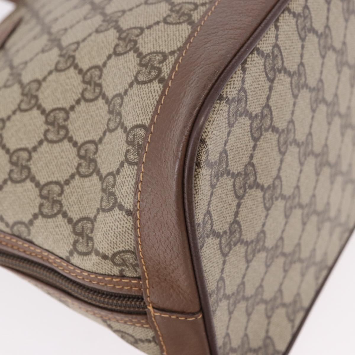 GUCCI GG Supreme Hand Bag PVC Beige Gold 000 46 6004 Auth bs36163