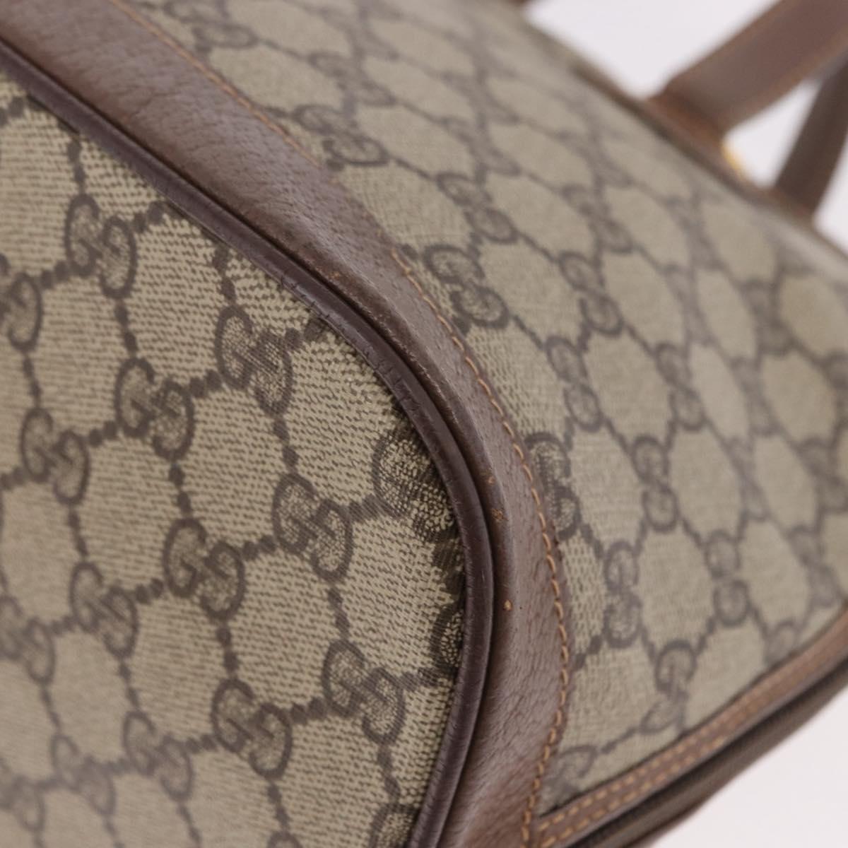 GUCCI GG Supreme Hand Bag PVC Beige Gold 000 46 6004 Auth bs36163