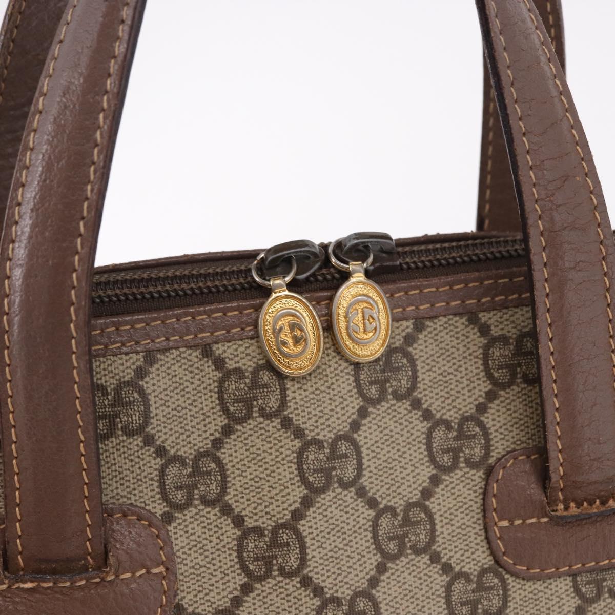GUCCI GG Supreme Hand Bag PVC Beige Gold 000 46 6004 Auth bs36163