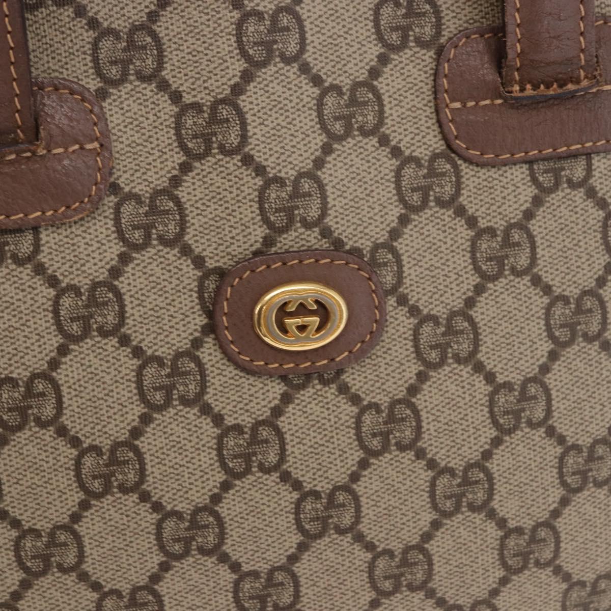 GUCCI GG Supreme Hand Bag PVC Beige Gold 000 46 6004 Auth bs36163