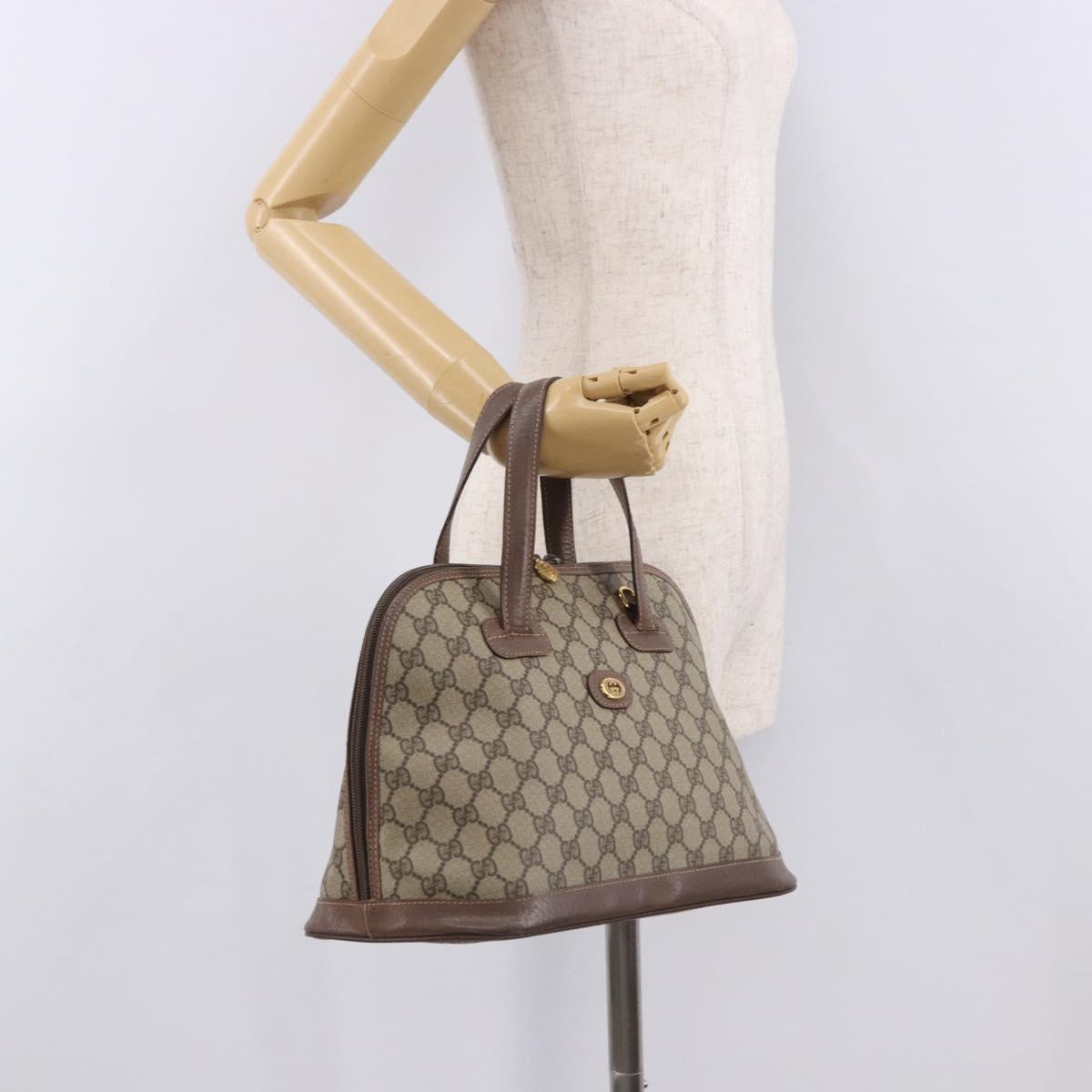 GUCCI GG Supreme Hand Bag PVC Beige Gold 000 46 6004 Auth bs36163
