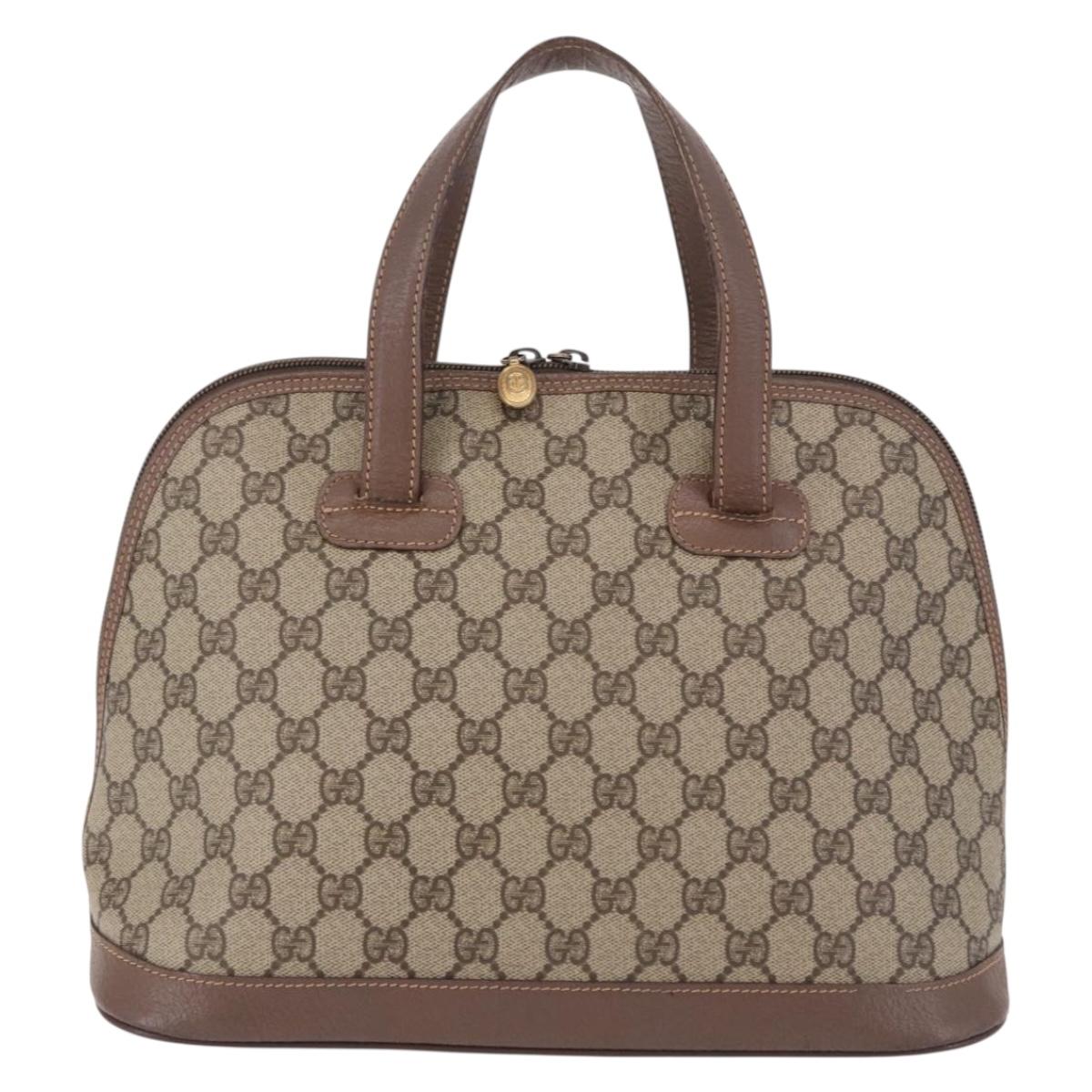 GUCCI GG Supreme Hand Bag PVC Beige Gold 000 46 6004 Auth bs36163
