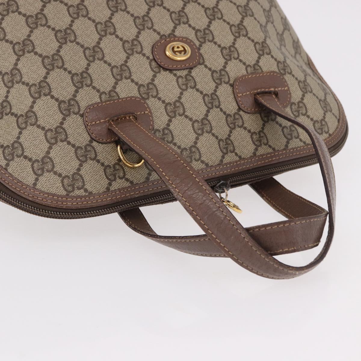 GUCCI GG Supreme Hand Bag PVC Beige Gold 000 46 6004 Auth bs36163