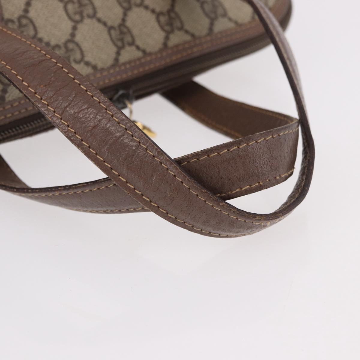 GUCCI GG Supreme Hand Bag PVC Beige Gold 000 46 6004 Auth bs36163