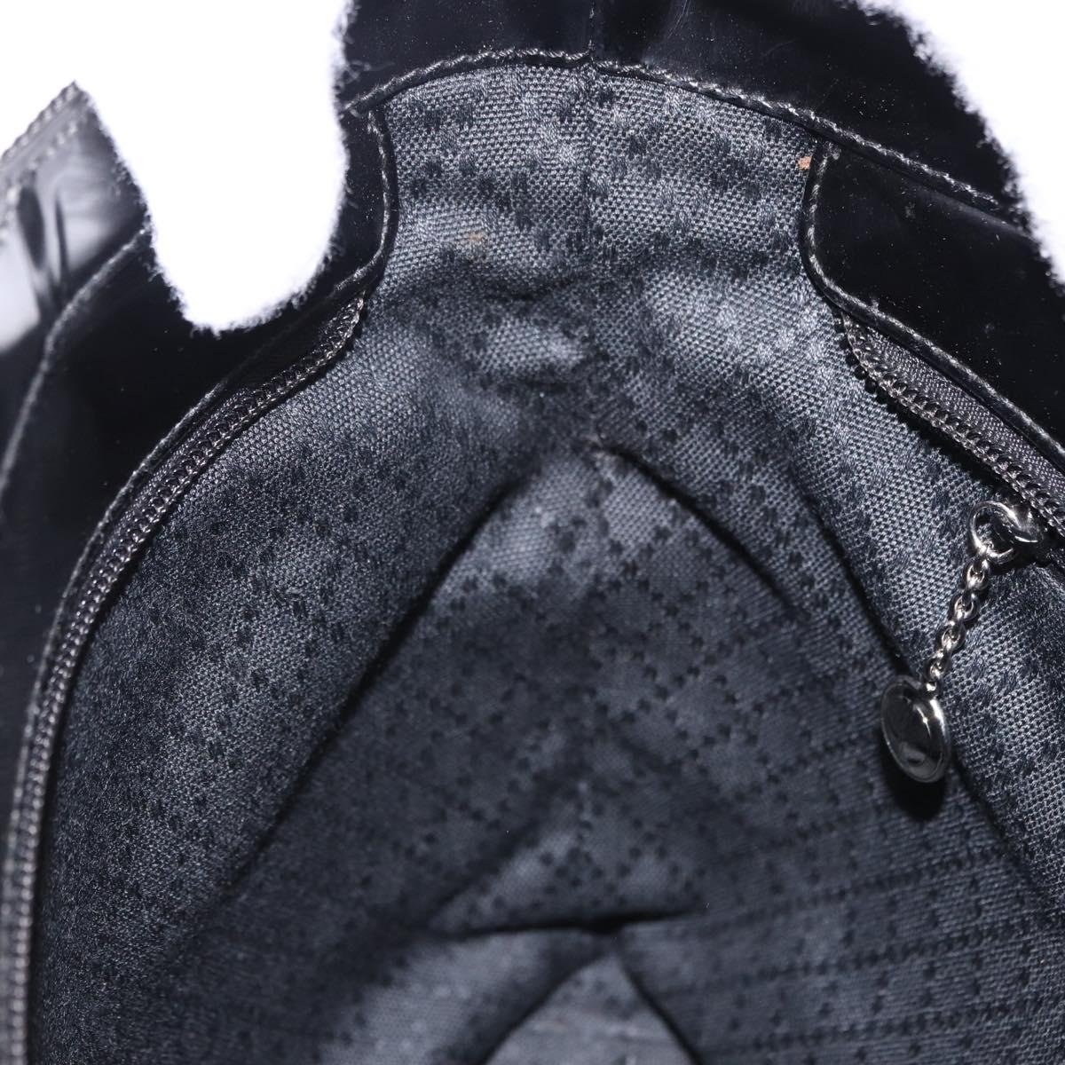 GUCCI Bamboo Hand Bag Canvas Black Silver 000 1998 0540 Auth bs36165