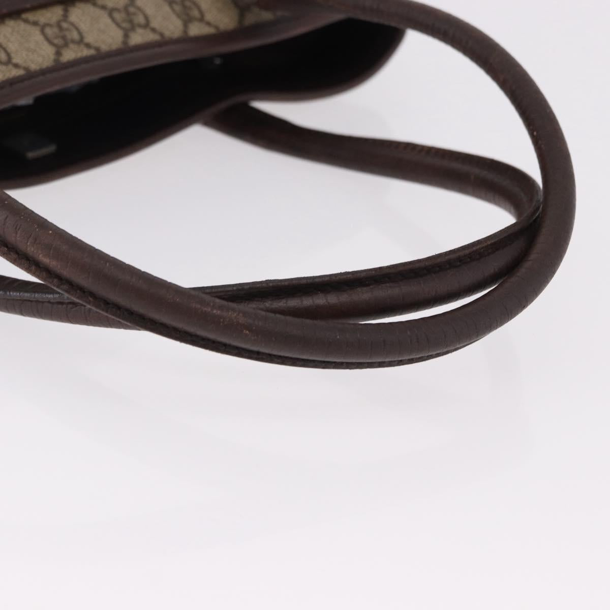 GUCCI GG Supreme Tote Bag PVC Beige Silver 114595 Auth bs36166