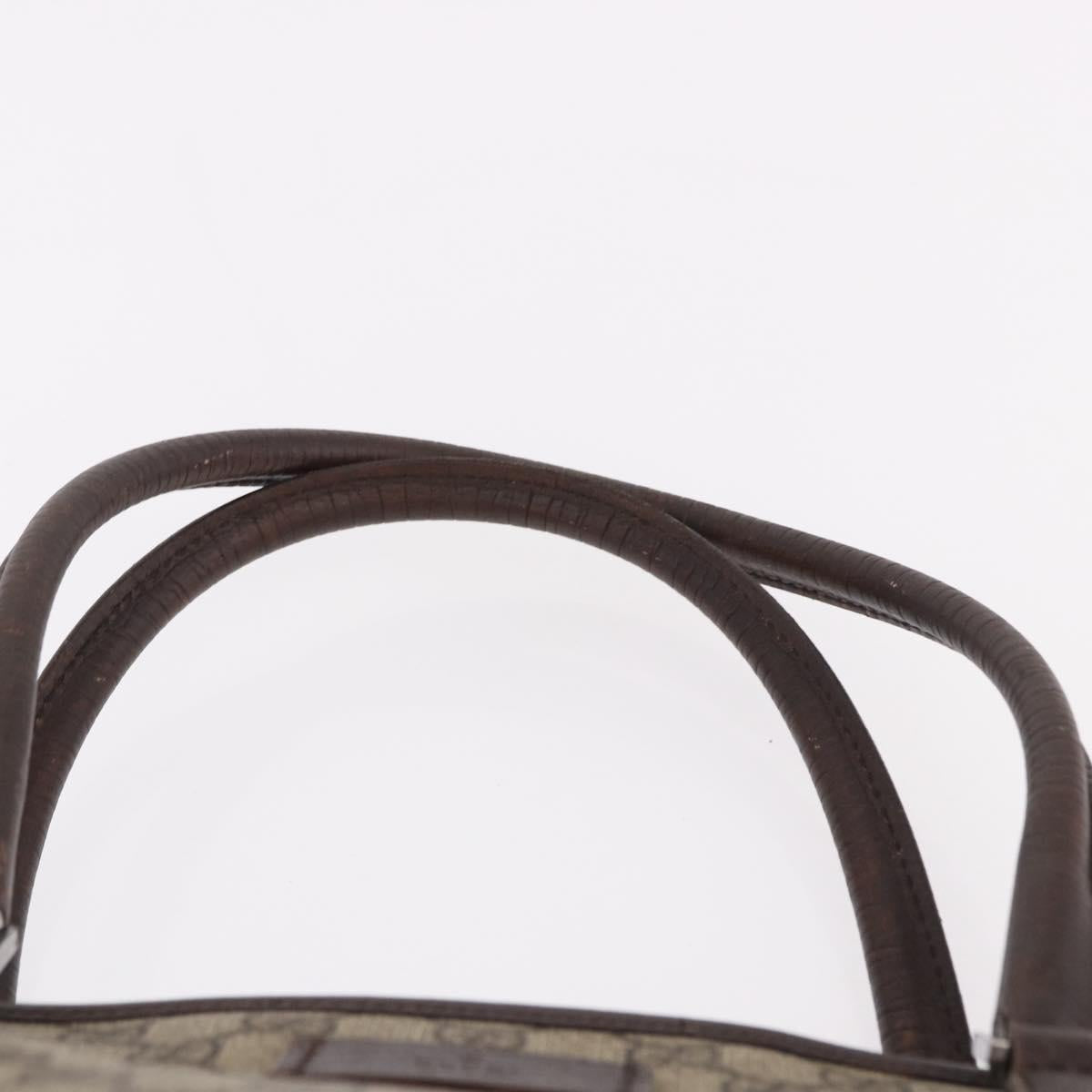 GUCCI GG Supreme Tote Bag PVC Beige Silver 114595 Auth bs36166