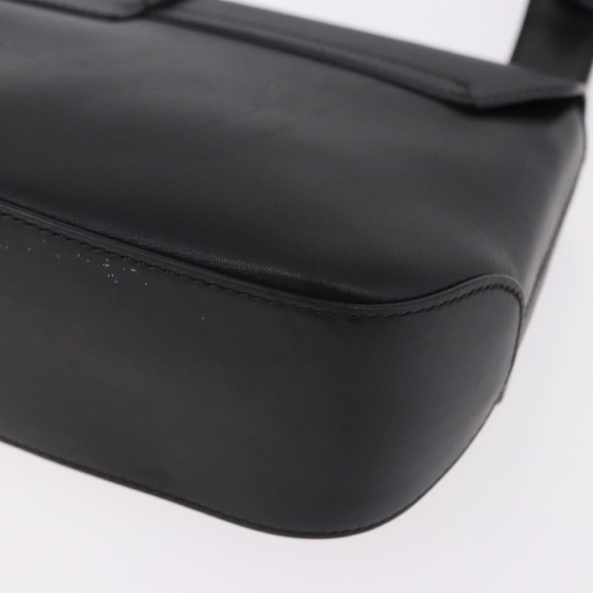 Salvatore Ferragamo Gancini Hand Bag Leather Black Gold Auth bs36169V