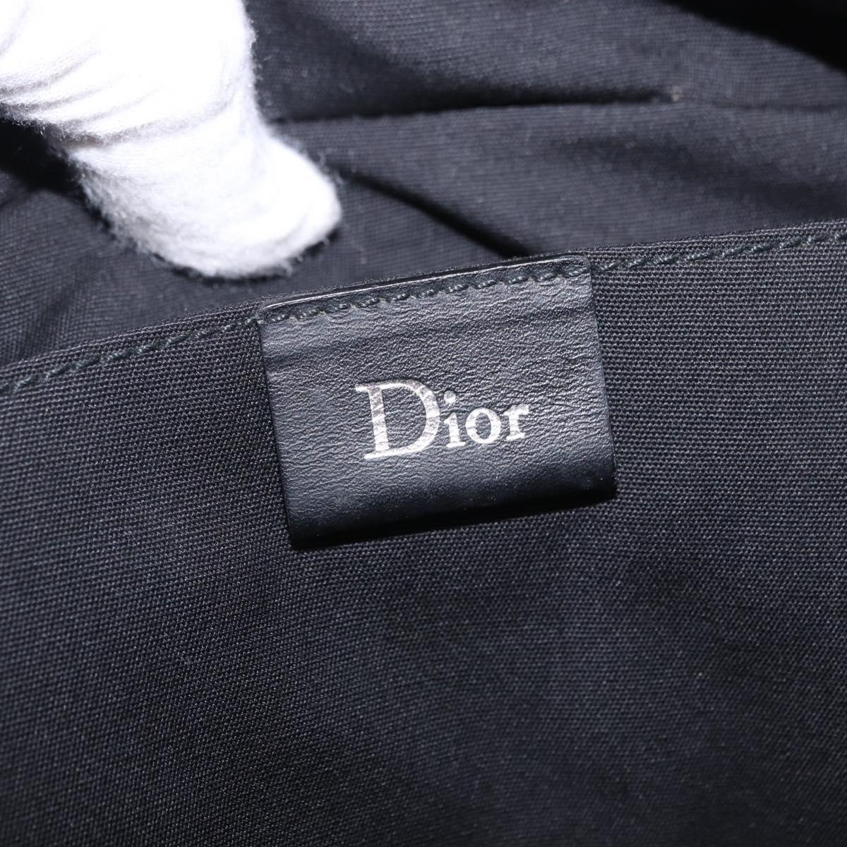 Christian Dior Clutch Bag Canvas Black Silver Auth bs36170