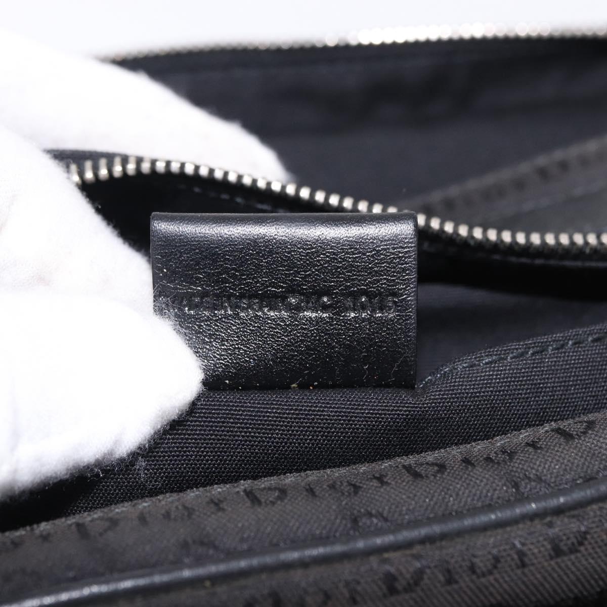 Christian Dior Clutch Bag Canvas Black Silver Auth bs36170