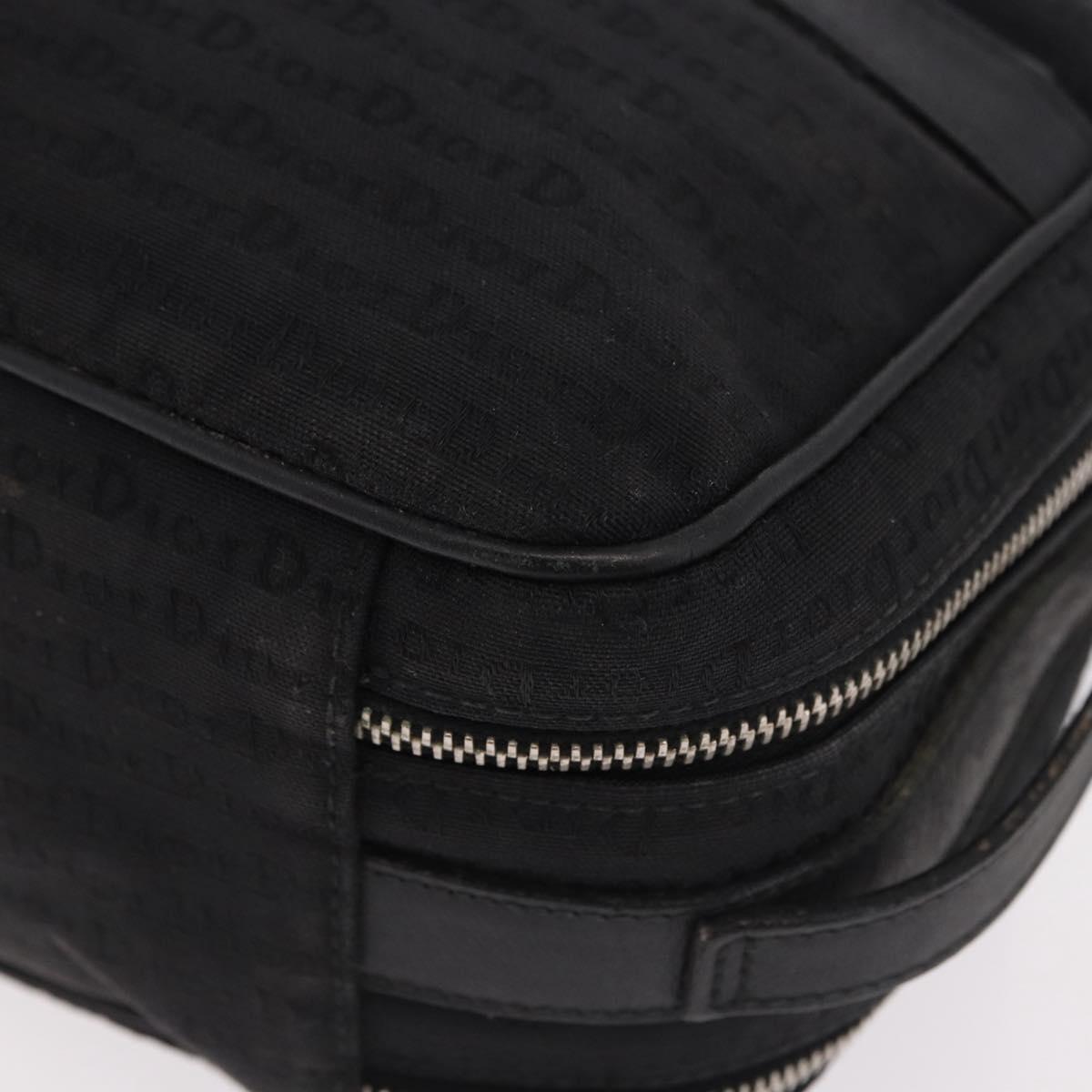 Christian Dior Clutch Bag Canvas Black Silver Auth bs36170