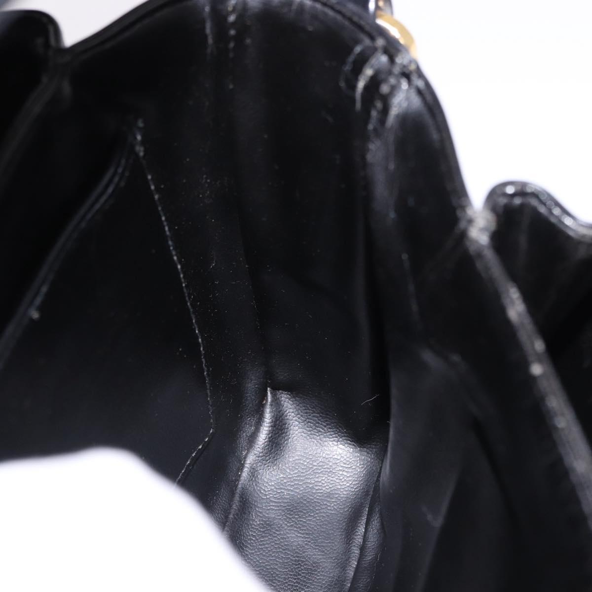 CELINE Shoulder Bag Leather Black Gold Auth bs36178A