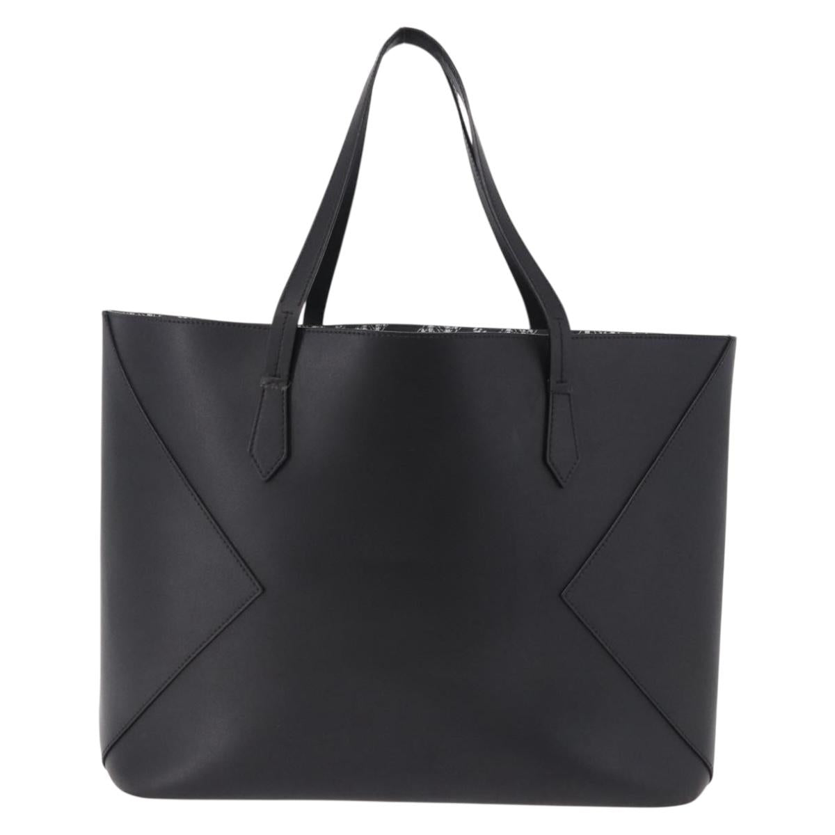 GIVENCHY Tote Bag Leather Black Gold Auth bs36179A