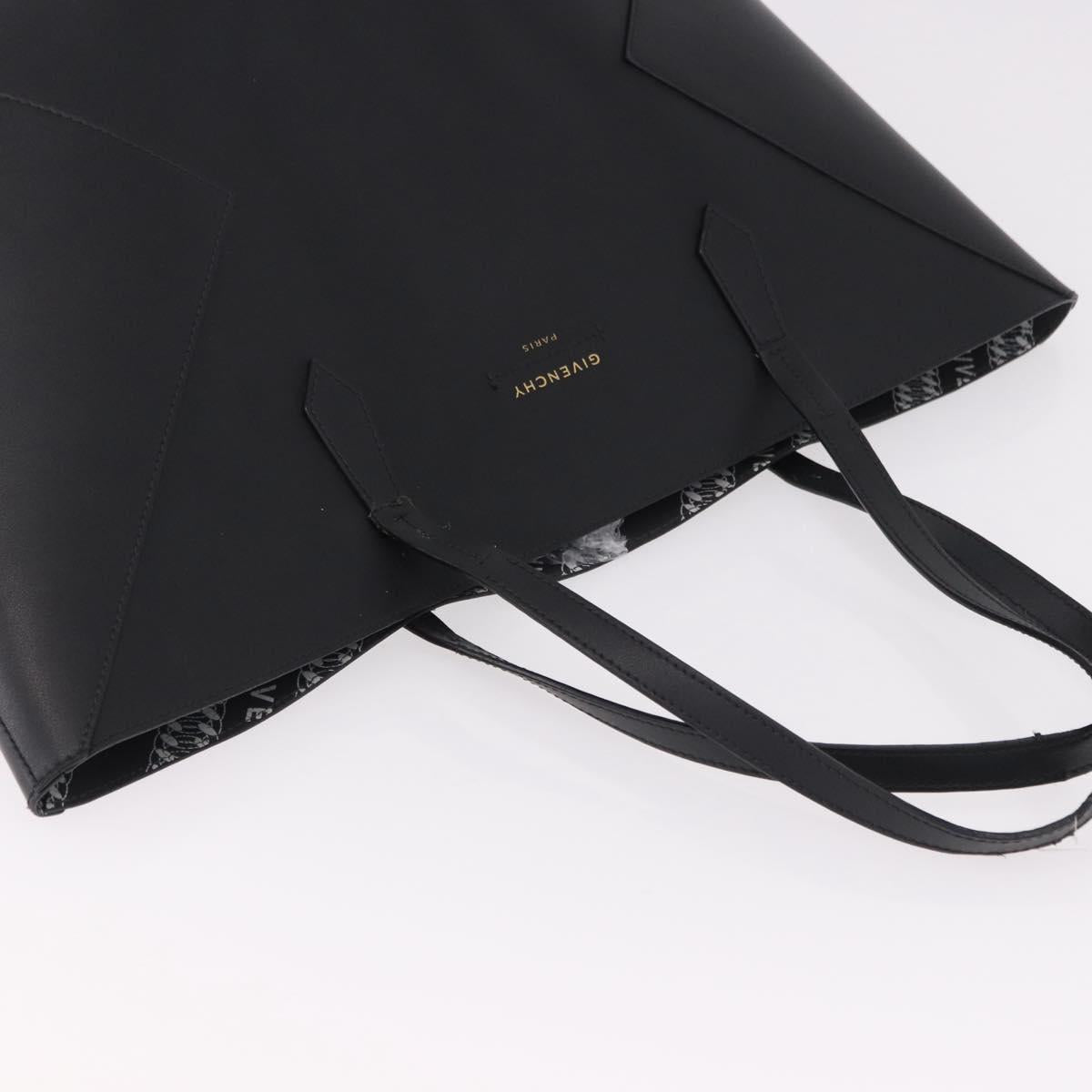 GIVENCHY Tote Bag Leather Black Gold Auth bs36179A
