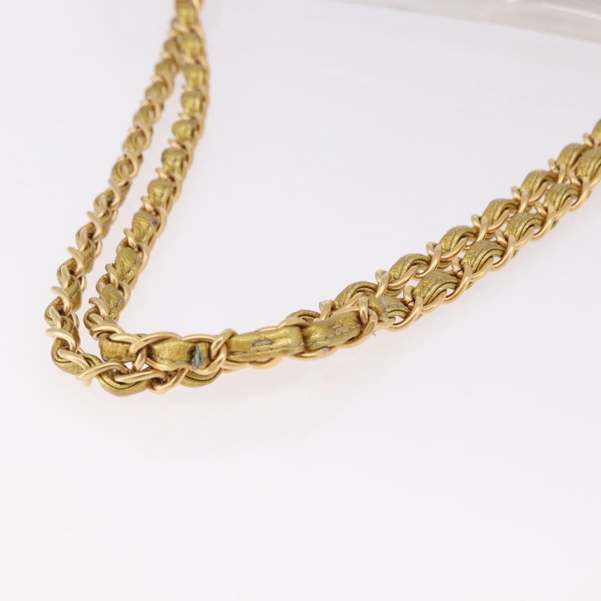 CHANEL Chain Shoulder Bag Vinyl Clear Gold CC Auth bs36180A