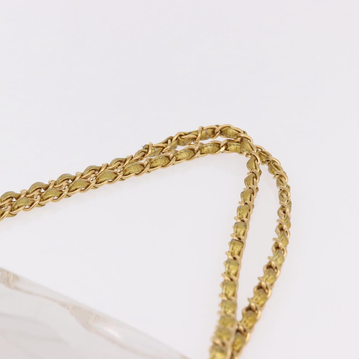 CHANEL Chain Shoulder Bag Vinyl Clear Gold CC Auth bs36180A