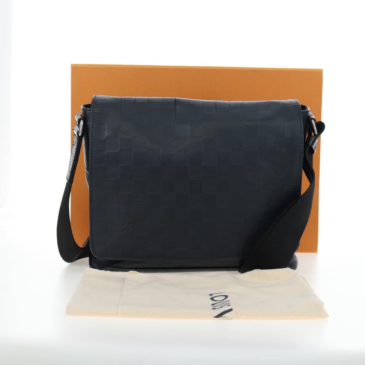 LOUIS VUITTON Damier Infini District PM Shoulder Bag Onyx N41033 Auth bs36184