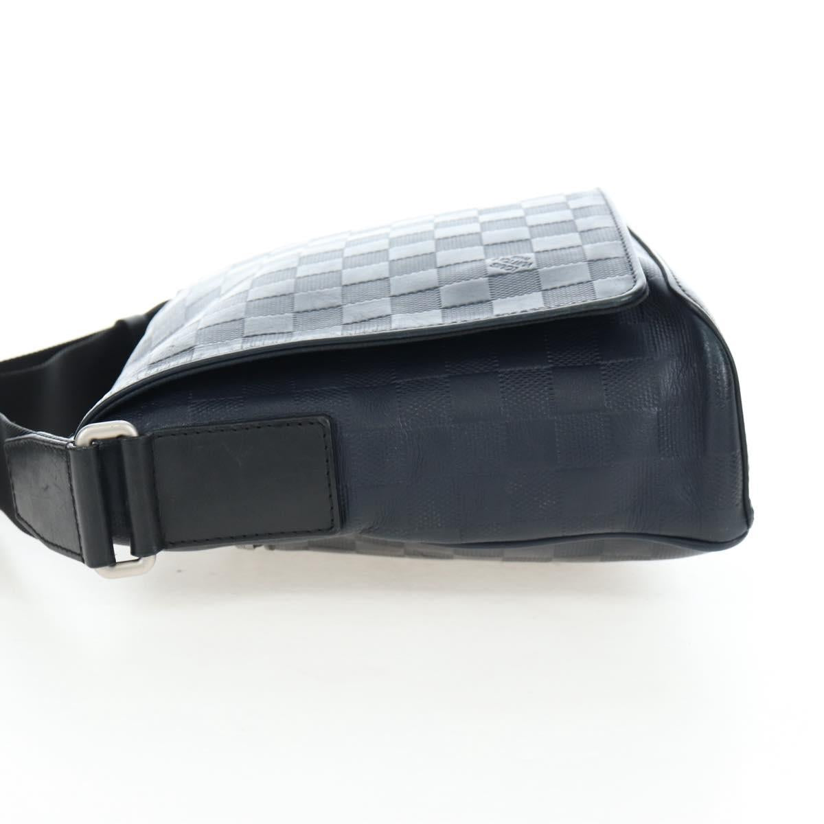 LOUIS VUITTON Damier Infini District PM Shoulder Bag Onyx N41033 Auth bs36184