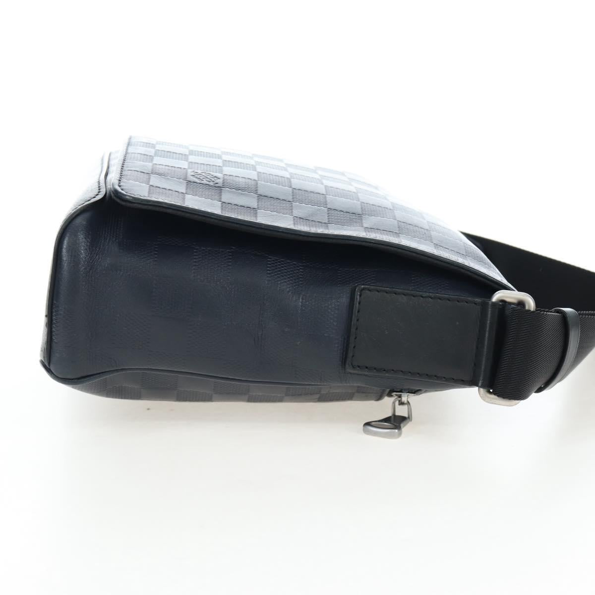 LOUIS VUITTON Damier Infini District PM Shoulder Bag Onyx N41033 Auth bs36184