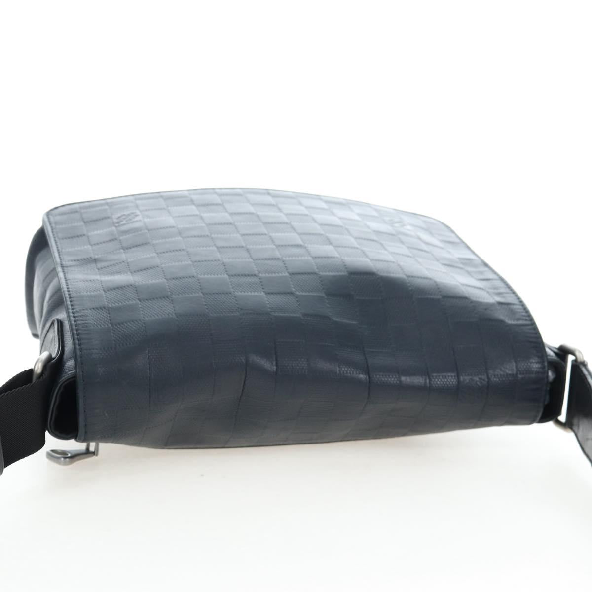 LOUIS VUITTON Damier Infini District PM Shoulder Bag Onyx N41033 Auth bs36184