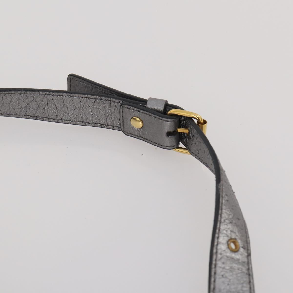 Chloe Hand Bag Leather 2 Set Silver Gray Auth bs36185