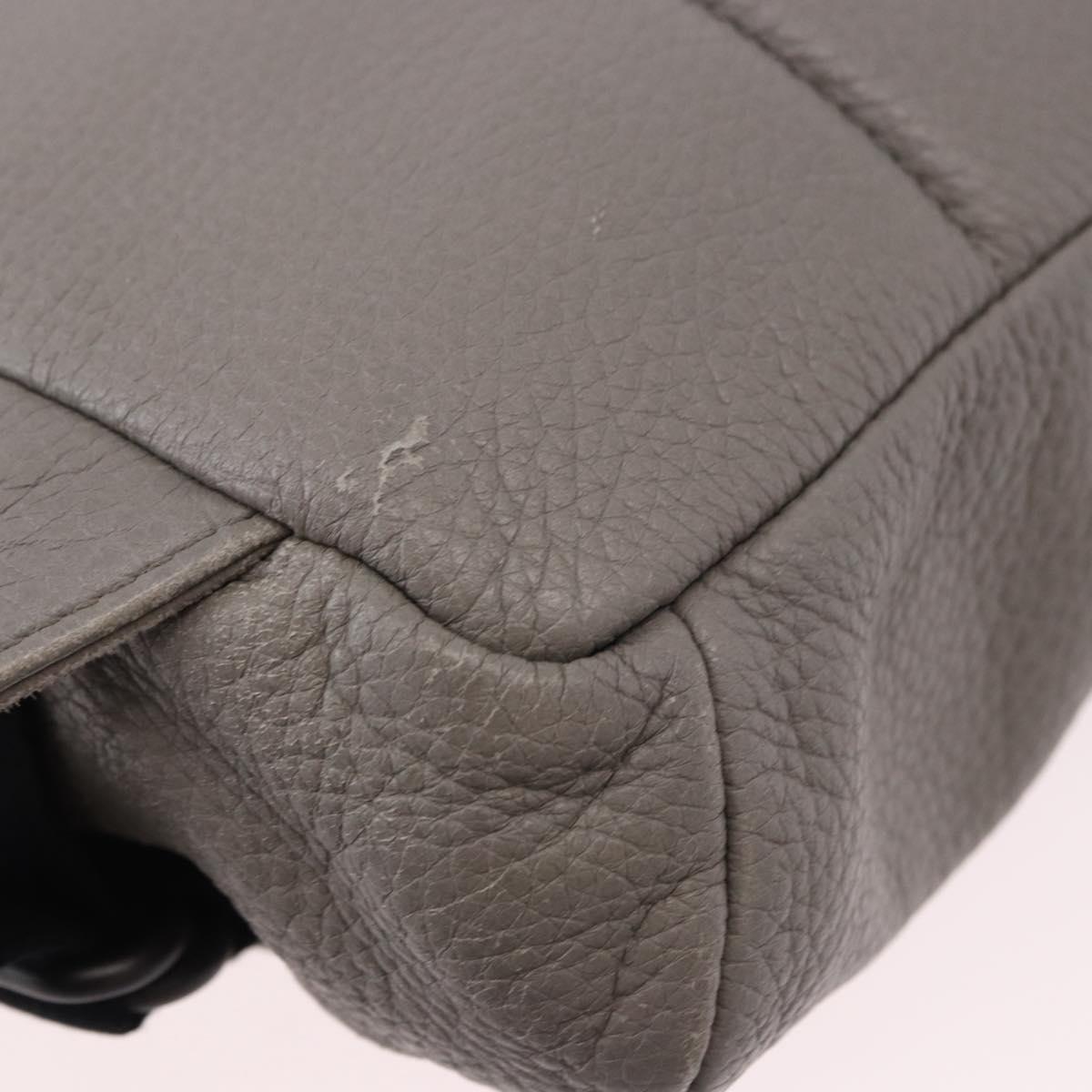 BOTTEGA VENETA INTRECCIATO Waist Bag Leather Gray Auth bs36187
