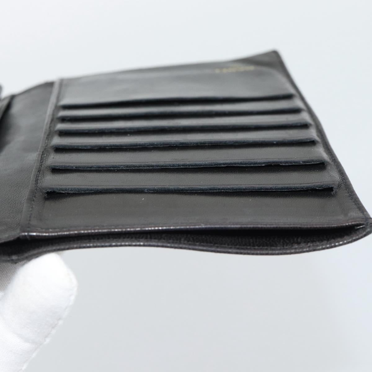 CHANEL COCO Mark Long Wallet Leather Black CC Auth bs36189