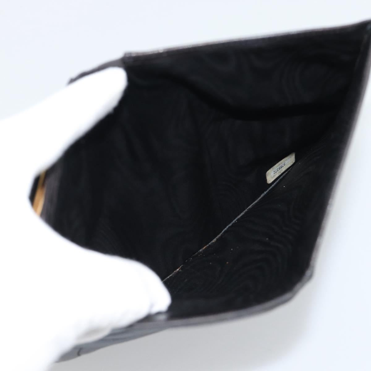 CHANEL COCO Mark Long Wallet Leather Black CC Auth bs36189